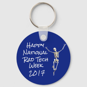 "Happy National Rad Tech Week" with Skeleton Keychain