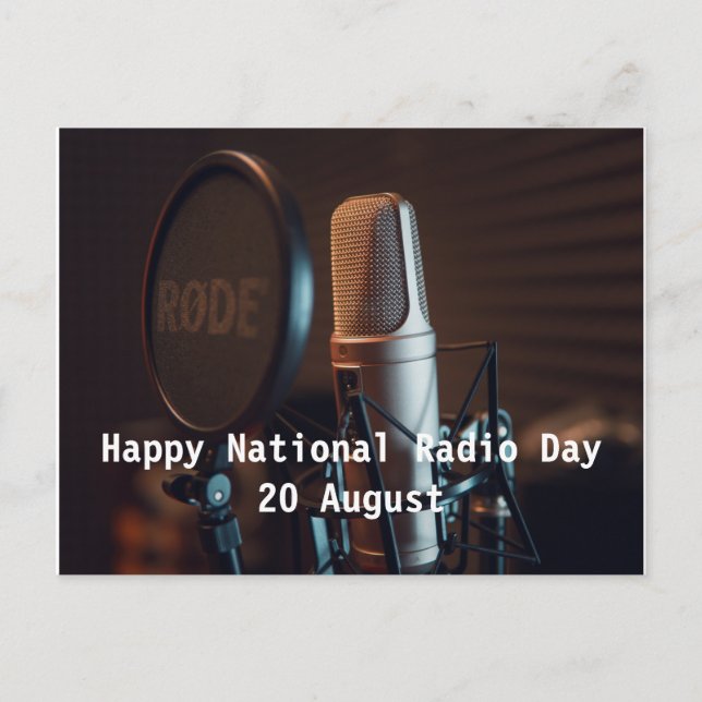 Happy National Radio Day  Holiday Postcard (Front)