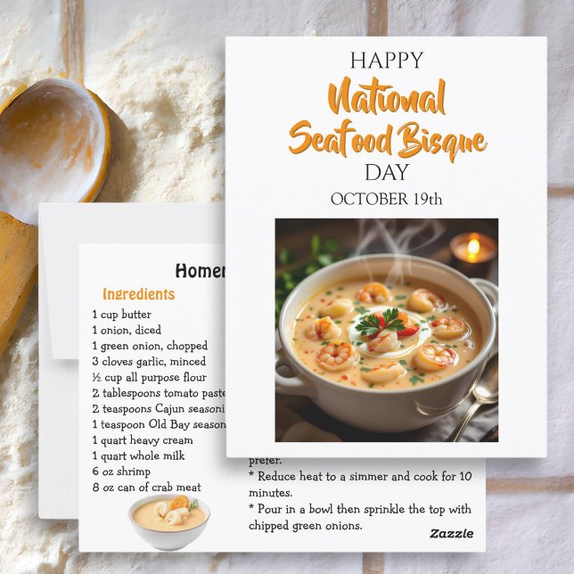 Happy National Seafood Bisque Day Recipe Card (Creator Uploaded)