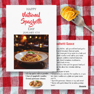 Happy National Spaghetti Day   January 4th Postcard