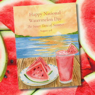 Happy National Watermelon August 3rd Postcard