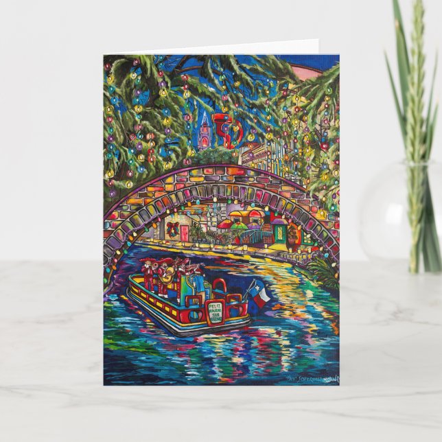 Happy Navidad San Antonio Christmas Greeting Card (Front)