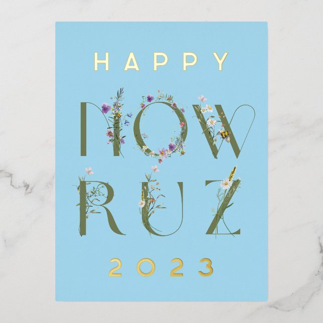 Happy Nawruz 2023 Foil Postcard (Front)
