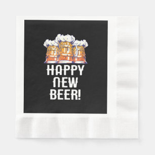 HAPPY NEW BEER! New Year's Eve Party Drinking Napkin