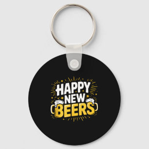 Happy New Beers New Year Nye Party Funny New Years Keychain