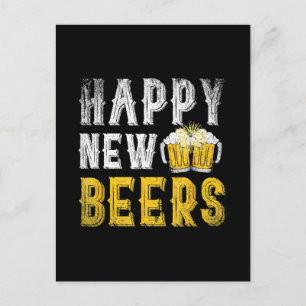 Happy New Beers Party Postcard