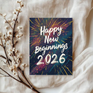 Happy new beginnings 2026 card