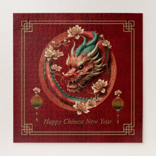 Happy new chinese dragon year jigsaw puzzle