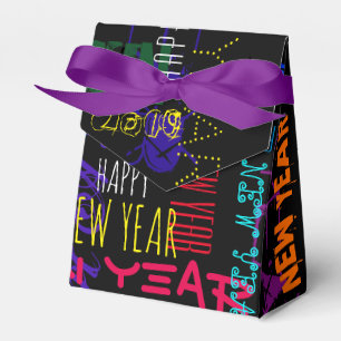 Happy New custom Year Pop Colours Favour Tent Favor Box