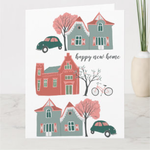 Happy New Home illustrated card