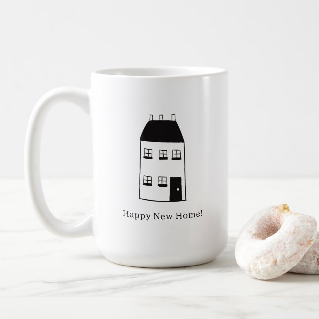 Happy New Home Moving New House Quote Coffee Mug (With Donut)