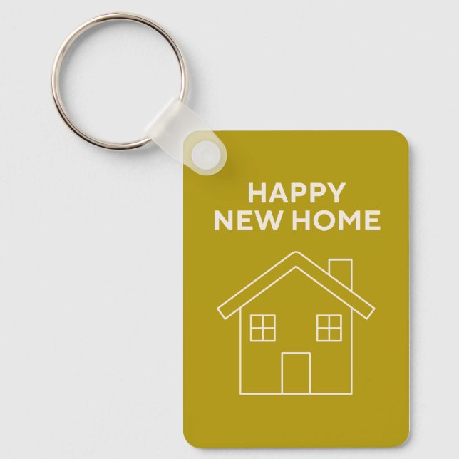 Happy New Home - Mustard background Key ring (Front)