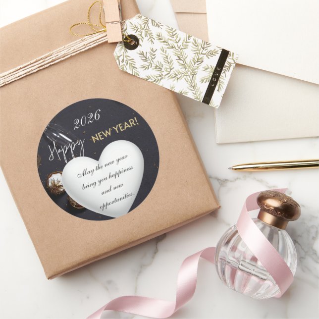 Happy New Year2026 Classic Round Sticker (Gifting)