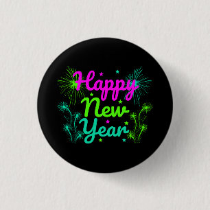 Happy New Year 1 Inch Round Button