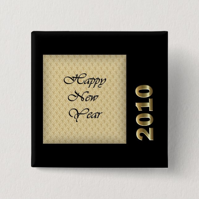 Happy New Year 2010 2 Inch Square Button (Front)