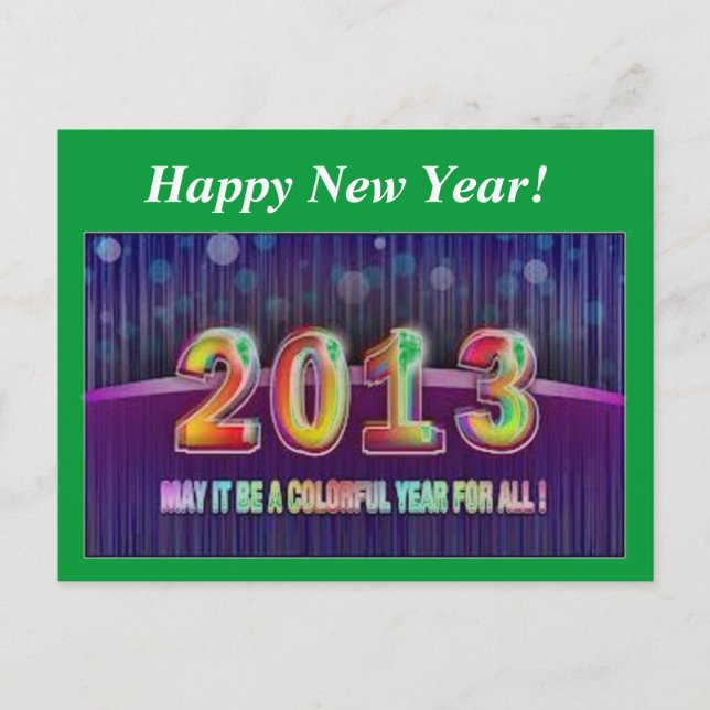 Happy New Year 2013 Holiday Postcard (Front)