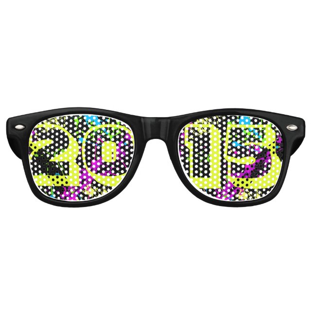Happy New Year 2015 Neon Paint Splash Sunglasses (Front)
