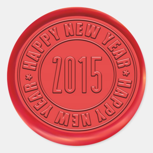 Happy New Year 2015 Red Wax Seal (Front)