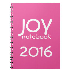 Happy New Year 2016 JOY Notebook Pink White