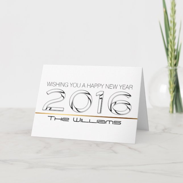 Happy New Year 2016 Personalized Greeting 1 Holiday Card (Front)