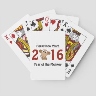 Happy New Year 2016 Year of the Monkey Playing Cards