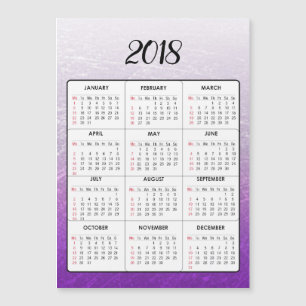 Happy New Year 2018 Purple Magnetic Calendar