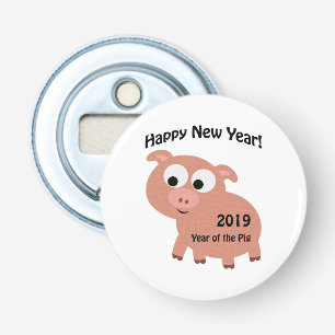 Happy New Year 2019 Year of the Pig Bottle Opener