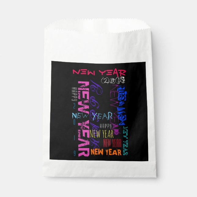 Happy New Year 2020 custom  Pop Colours Favour bag (Front)