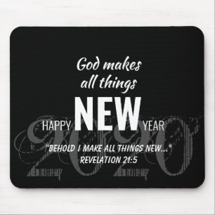 HAPPY NEW YEAR 2020 Customized Scripture BLACK Mouse Pad