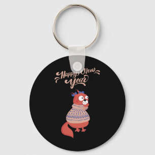 Happy New Year 2020 Squirrel Tee Christmas Squirre Keychain