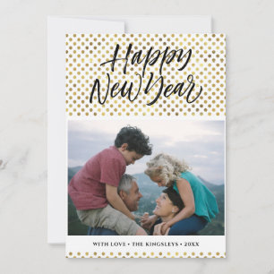 HAPPY NEW YEAR 2021 Elegant Modern Script Photo Holiday Card