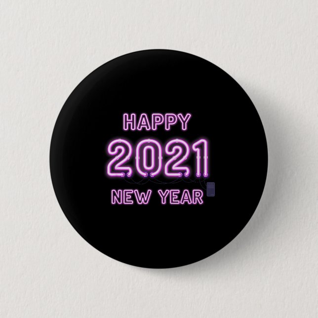 Happy New Year 2021 New Years Eve 2020 Party Suppl 2 Inch Round Button (Front)