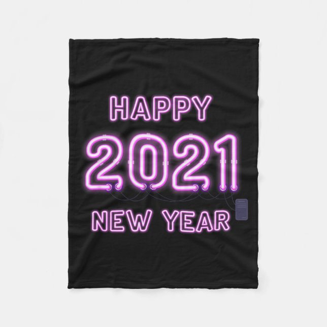 Happy New Year 2021 New Years Eve 2020 Party Suppl Fleece Blanket (Front)