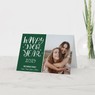 Happy New Year 2021 Stylish Typography Photo Holiday Card