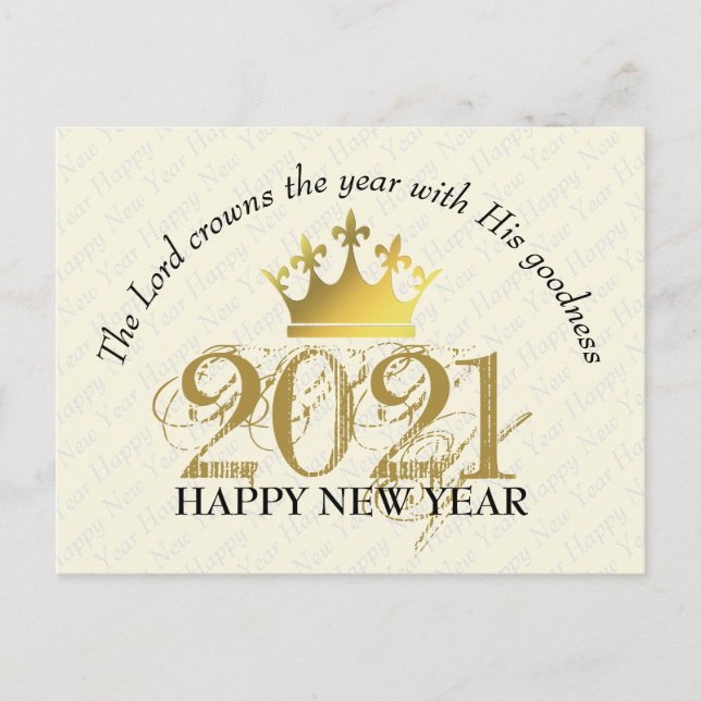 HAPPY NEW YEAR 2021 | The Lord Crowns The Year Postcard (Front)