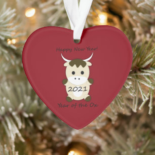 Happy New Year 2021 Year of the Ox Ornament