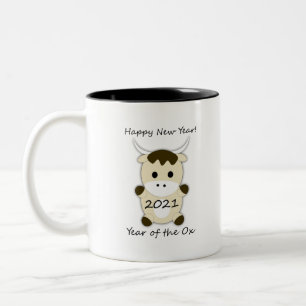 Happy New Year 2021 Year of the OX Two-Tone Coffee Mug