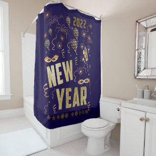 Happy New Year 2022, Holiday Gold Glitter Festive