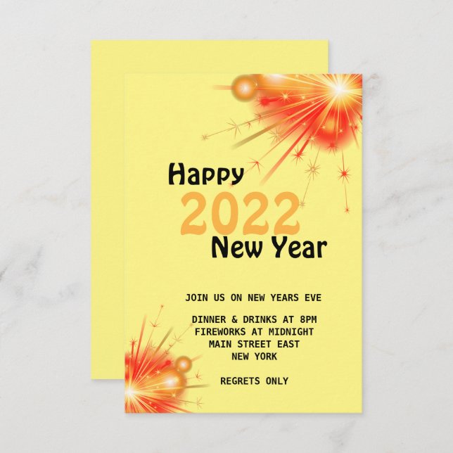 happy new year 2022 holiday invitation (Front/Back)