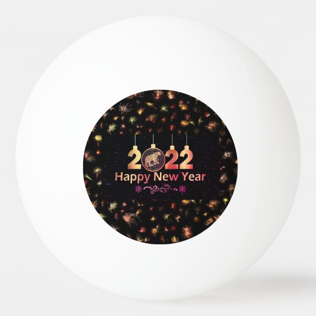 Happy New Year 2022   Ping Pong Ball (Front)
