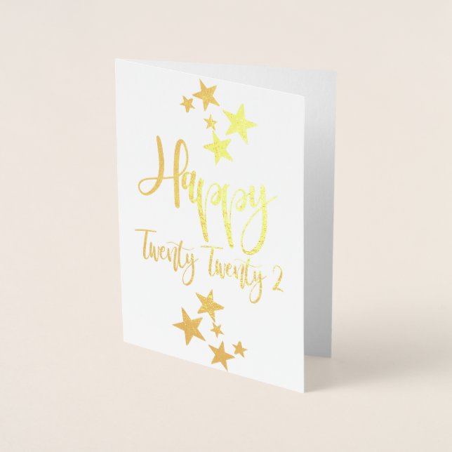 Happy New Year 2022 Stars Foil Card (Front)