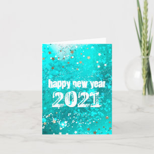 Happy New year 2022 turquoise invitation