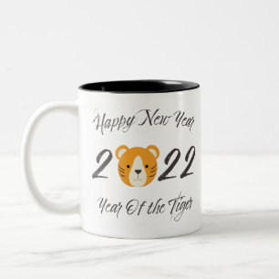 Happy New Year 2022 Year of the Tiger Two-Tone Coffee Mug