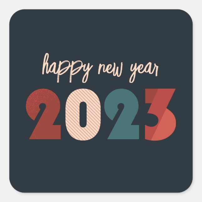 Happy new year 2023 holiday design  square sticker (Front)