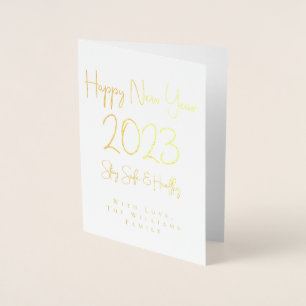 Happy New Year 2023 Stay Safe and Healthy Foil Card