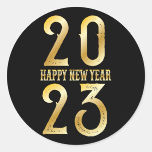Happy New Year 2023 - White 155 Classic Round Sticker