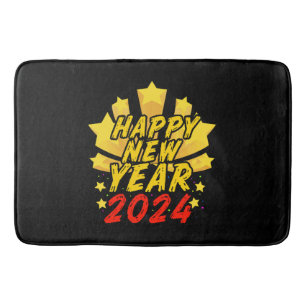 Happy New Year 2024  Bath Mat