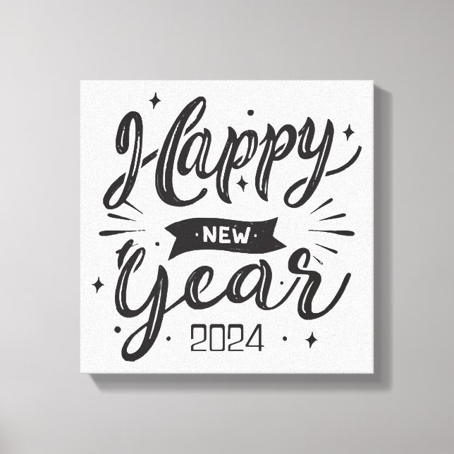 Happy new year 2024  canvas print (Front)