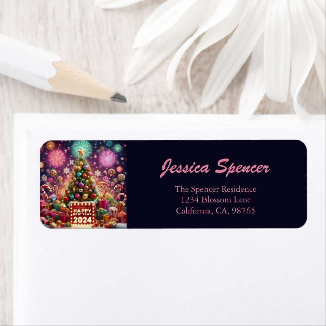 Happy New Year 2024 Christmas Tree Return Address (Insitu)