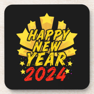 Happy New Year 2024  Coaster